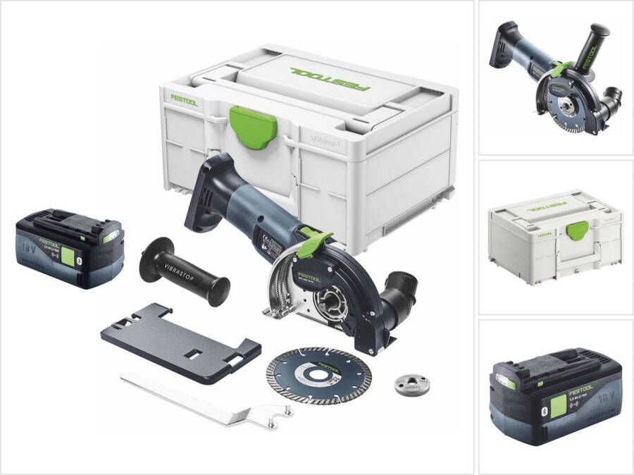 Festool DSC-AGC 18-125 FH EB-Basic accu-snijsysteem 18 V 125 mm borstelloos + 1x accu 5.0 Ah + Systainer zonder oplader