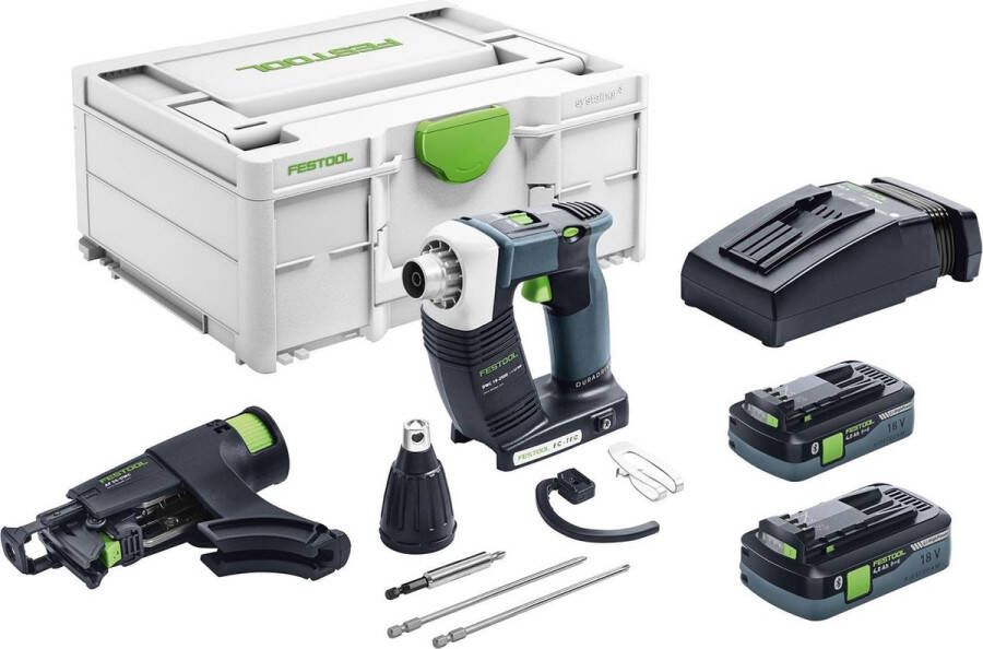 Festool DURADRIVE DWC 18-2500 HPC4 0 I-Plus 18V Li-Ion accu bandschroefmachine set (2x4 0Ah) in systainer 18Nm 55mm koolborstelloos