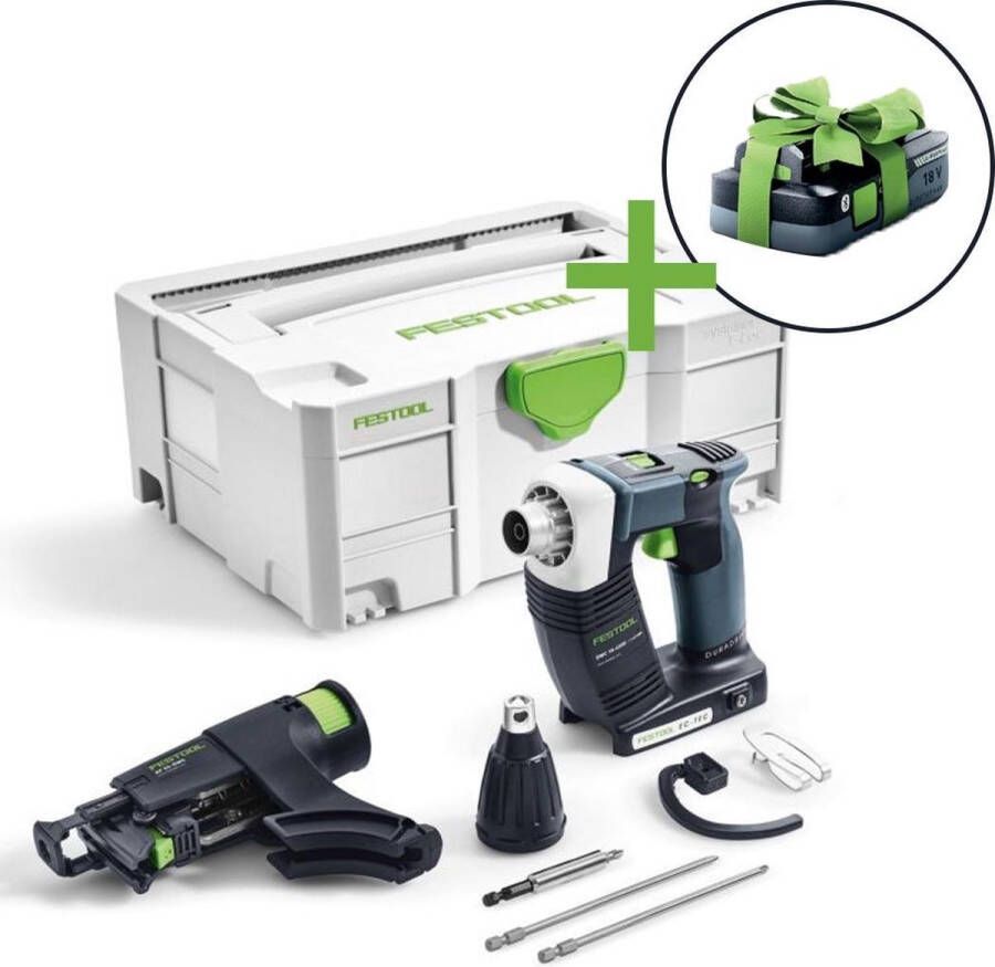 Festool DWC 18-4500-Basic-4.0 Promo 2022 18V Li-Ion accu bandschroefmachine set in systainer (4.0Ah accu)