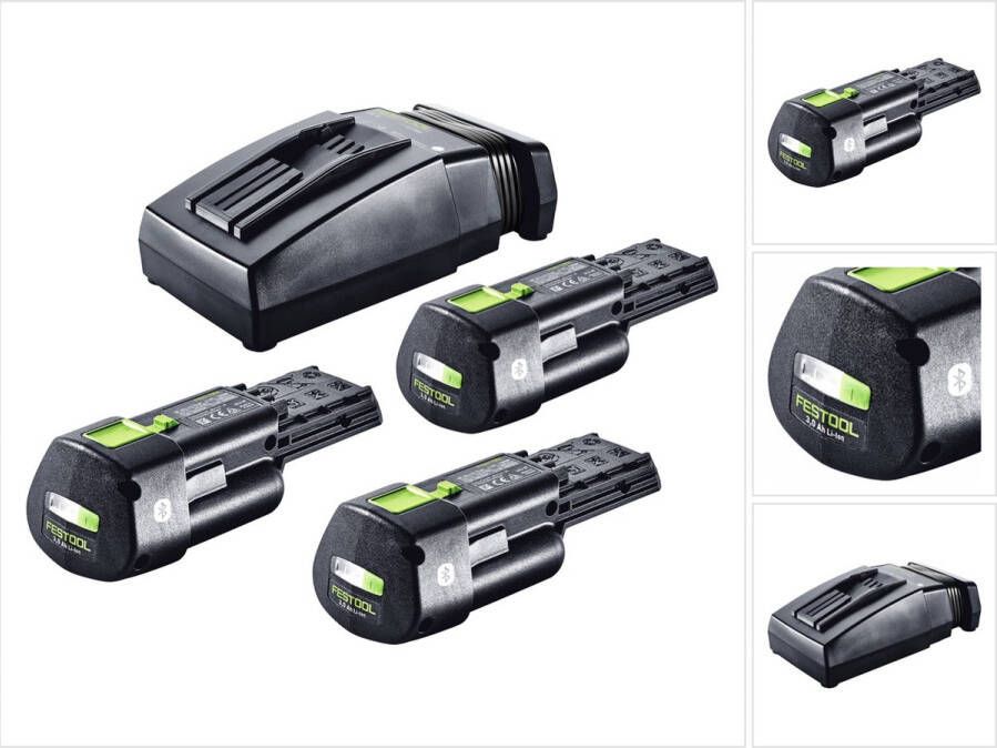 Festool energieset 3x BP 18 Li 3.0 Ergo I accu 18 V 3 0 Ah 3000 mAh Li-Ion ( 3x 577704 ) + TCL 6 lader ( 201135 )