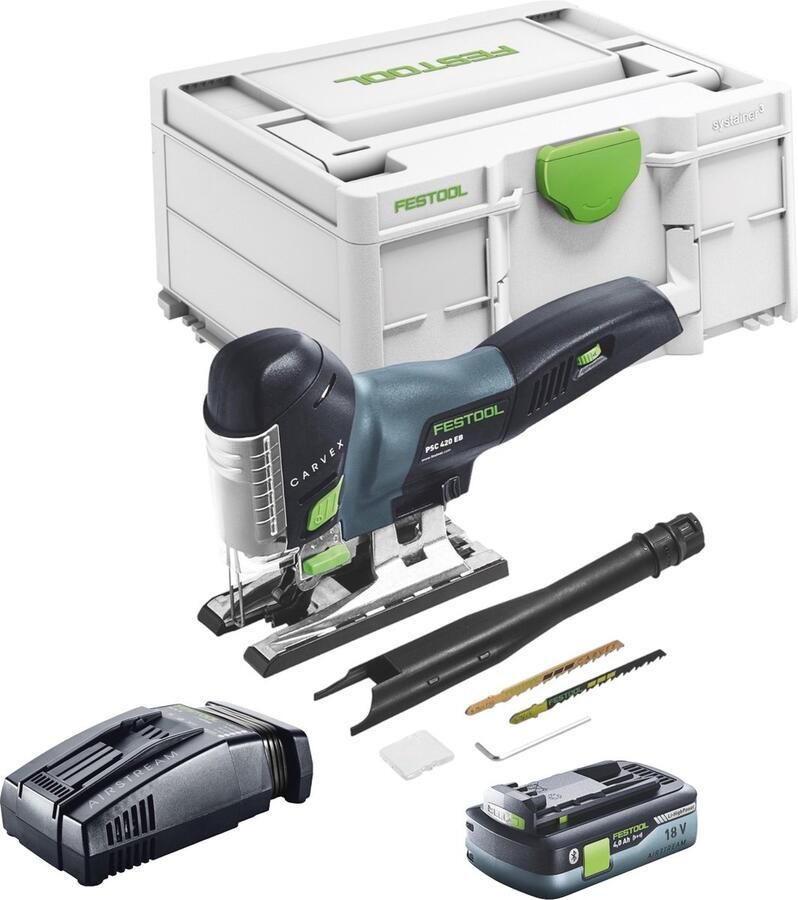 Festool CARVEX PSC 420 EB-Basic accu-pendeldecoupeerzaag 18 V 120 mm ( 576521 ) borstelloos + 1x accu 4.0 Ah + snellader + systainer