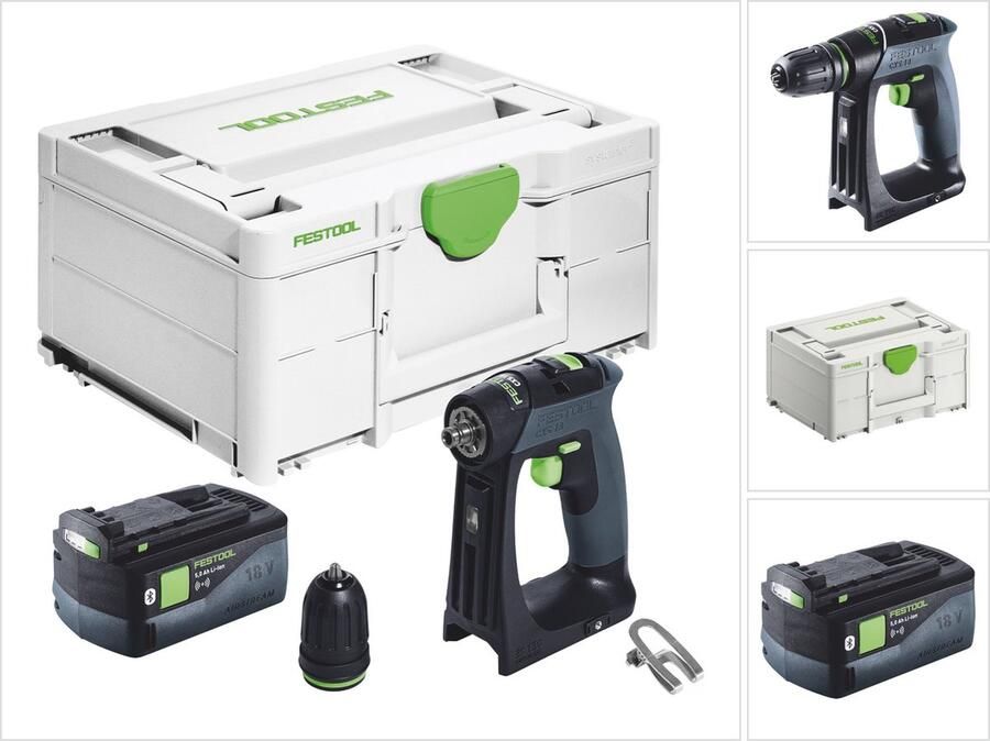 Festool CXS 18 accuboormachine 18 V 40 Nm borstelloos + 1x accu 5.0 Ah + systainer zonder oplader