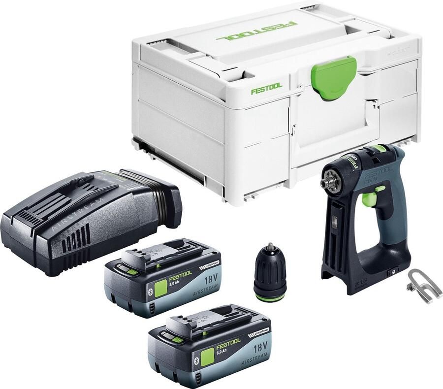 Festool CXS 18-Basic accuschroefboormachine 18 V 40 Nm borstelloos + 2x accu 8.0 Ah + snellader + systainer