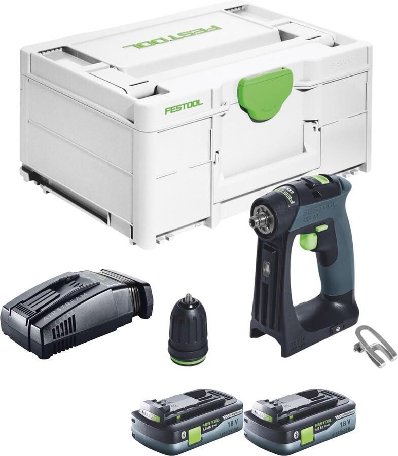Festool CXS 18-Basic accuschroefboormachine 18 V 40 Nm borstelloos ( 576882 ) + 2x accu 4.0 Ah + snellader + systainer