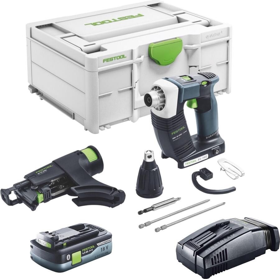 Festool DURADRIVE DWC 18-4500 Basic accuschroevendraaier 18 V 14 Nm borstelloos ( 576504 ) + 1x accu 4.0 Ah + snellader + systainer
