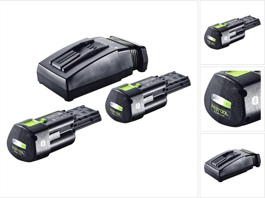 Festool energieset 2x BP 18 Li 3.0 Ergo I accu 18 V 3 0 Ah 3000 mAh Li-Ion ( 2x 577704 ) + TCL 6 lader ( 201135 )