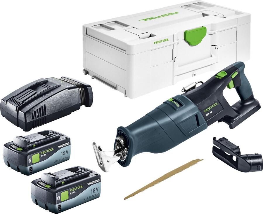 Festool RSC 18 EB-Basic accu- reciprozaag 18 V borstelloos + 2x accu 8.0 Ah + snellader + Systainer