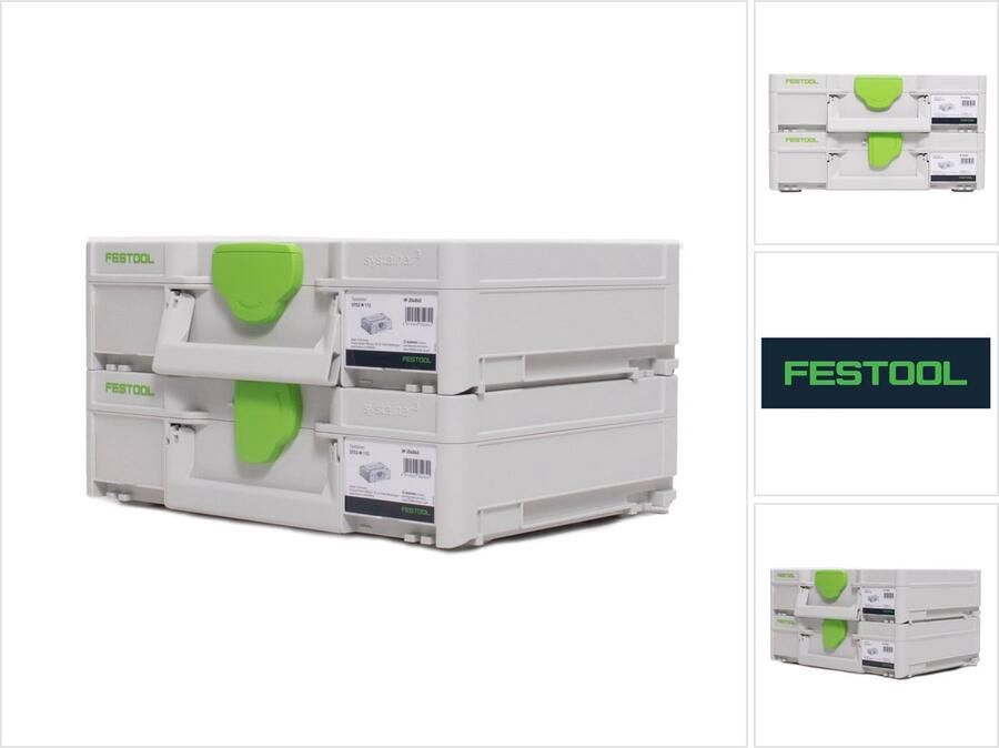Festool Systainerset 2x SYS3 M 112 ( 2x 204840 ) 7.7 liter 396x296x112mm Gereedschapskoffer koppelbaar