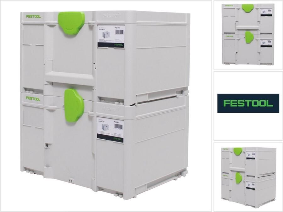 Festool Systainerset 2x SYS3 M 337 ( 2x 204844 ) 32.4 liter 396x296x337mm Gereedschapskoffer koppelbaar