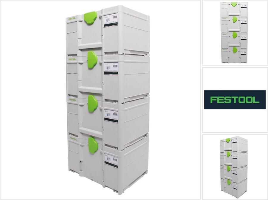 Festool Systainerset 4x SYS3 M 237 ( 4x 204843 ) 21 4 liter 396x296x237mm Gereedschapskoffer koppelbaar