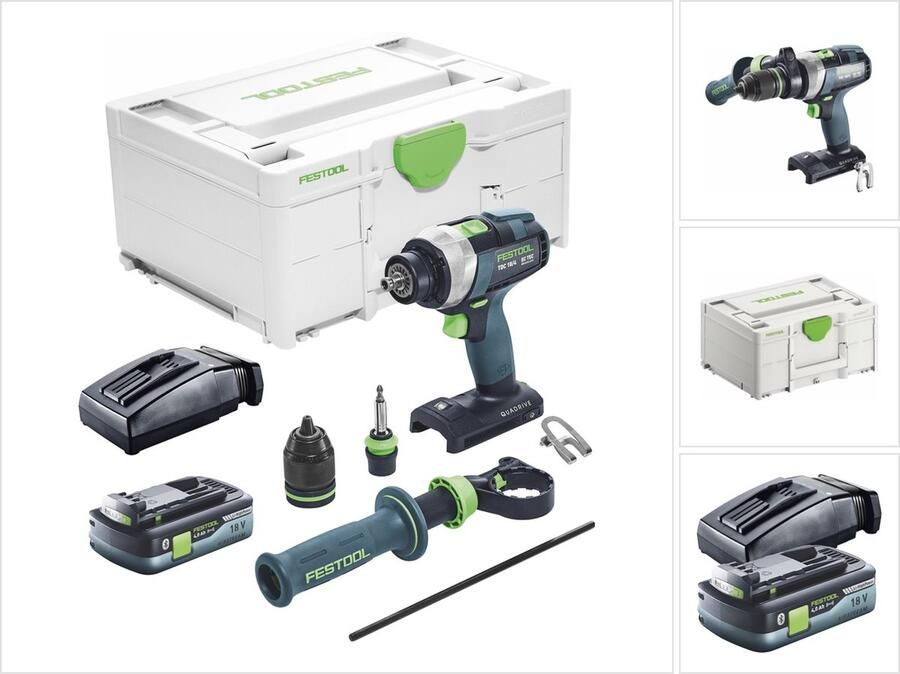Festool TDC 18 4 I-Basic accuschroefboormachine 18 V 75 Nm borstelloos + 1x accu 4.0 Ah + lader + systainer