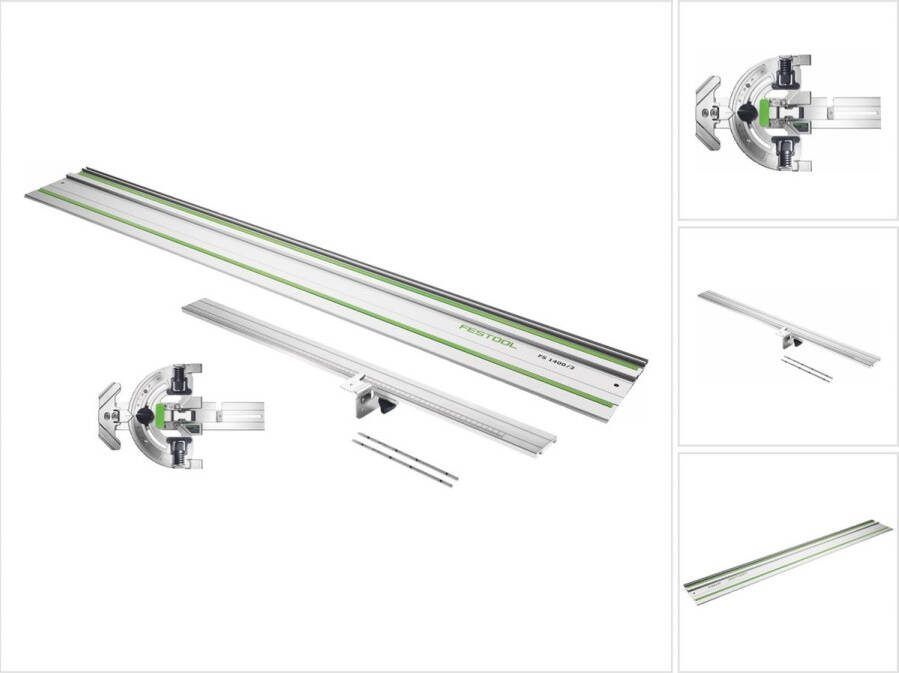 Festool FS-WA hoekaanslag voor geleiderail FS 2 60º snede + FS 1080 2 geleiderail 1080 mm + verlenging FS-WA-VL