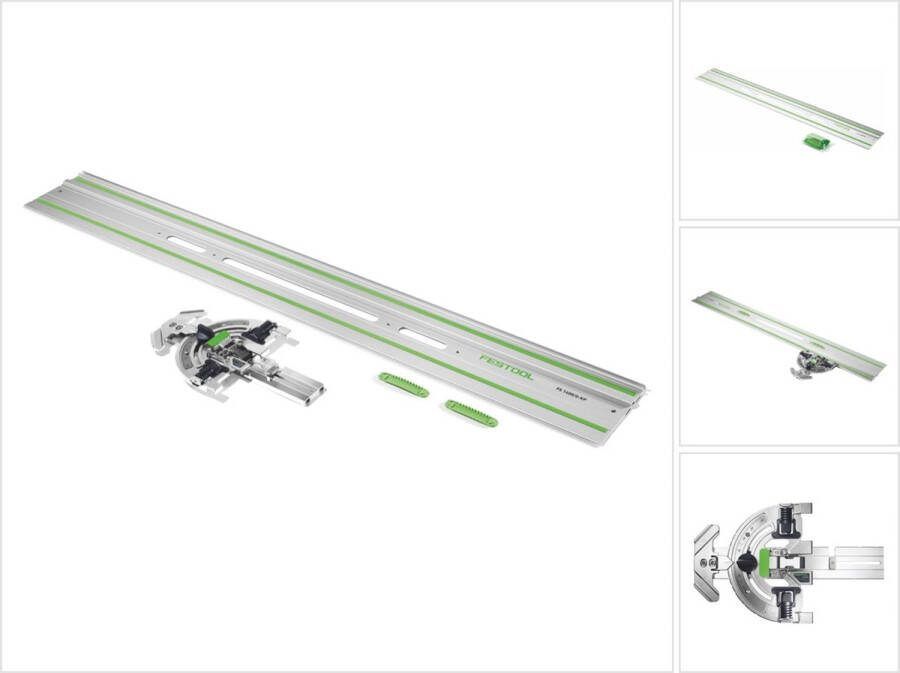 Festool FS-WA hoekaanslag voor geleiderail FS 2 60º zaagsnede + FS 1400 2-KP geleiderail 1400 mm