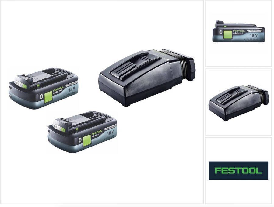 Festool HighPower accuset 18V met 2x accu 4.0Ah HPC-ASI ( 205034 ) + TCL 6 lader ( 201135 )