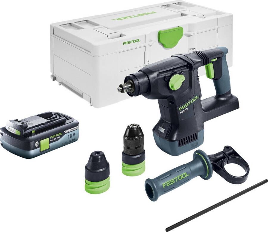 Festool KHC 18 EB-Basic accu combihamer 18 V 2 6 J SDS-Plus Brushless + 1x accu 4.0 Ah + Systainer zonder lader