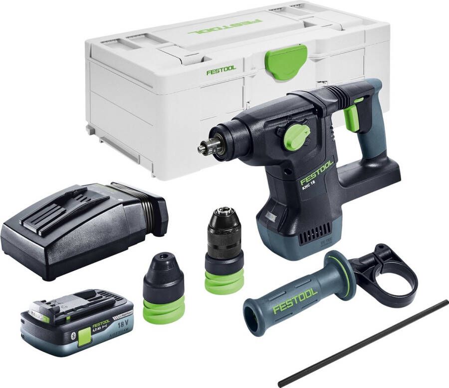 Festool KHC 18 EB-Basic accu combihamer 18 V 2.6 J SDS-Plus Brushless + 1x accu 4.0 Ah + lader + systainer