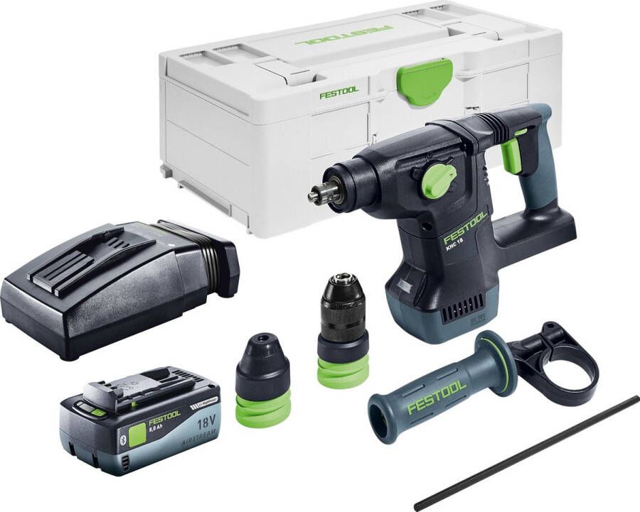 Festool KHC 18 EB-Basic accu combihamer 18 V 2.6 J SDS-Plus Brushless + 1x accu 8.0 Ah + lader + systainer