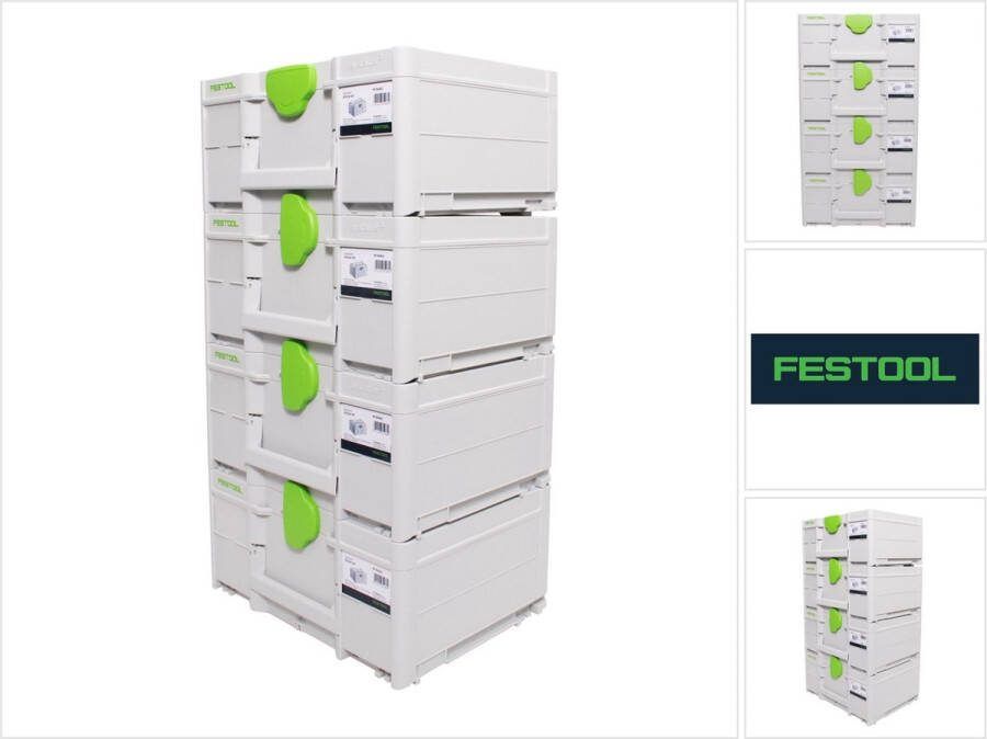 Festool Systainerset 4x SYS3 M 187 ( 4x 204842 ) 15 9 liter 396x296x187mm Gereedschapskoffer koppelbaar
