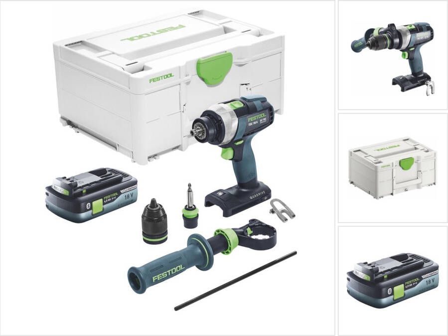 Festool TDC 18 4 I-Basic accuschroefboormachine 18 V 75 Nm borstelloos + 1x accu 4.0 Ah + systainer zonder oplader