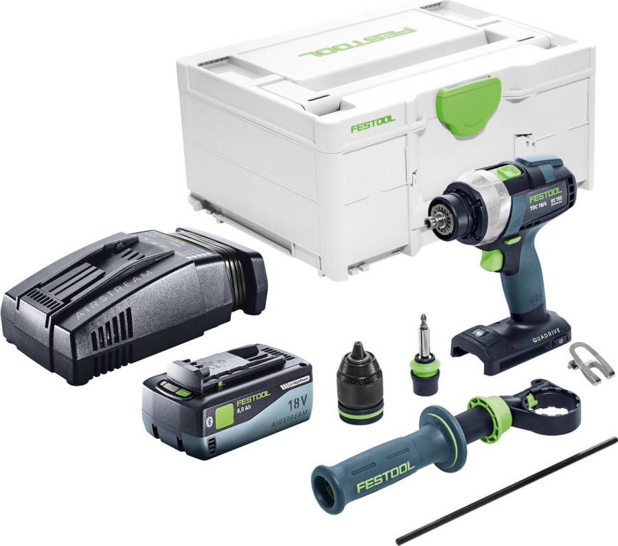 Festool TDC 18 4 I-Basic accuschroefboormachine 18 V 75 Nm borstelloos + 1x accu 8.0 Ah + snellader + systainer