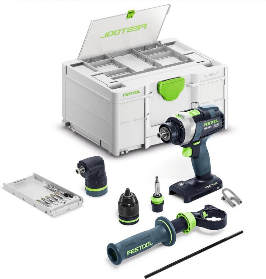 Festool TPC 18 4 I-Basic-Set QUADRIVE Accu Klop- Schroefboormachine 18V Basic Body in Systainer 577625