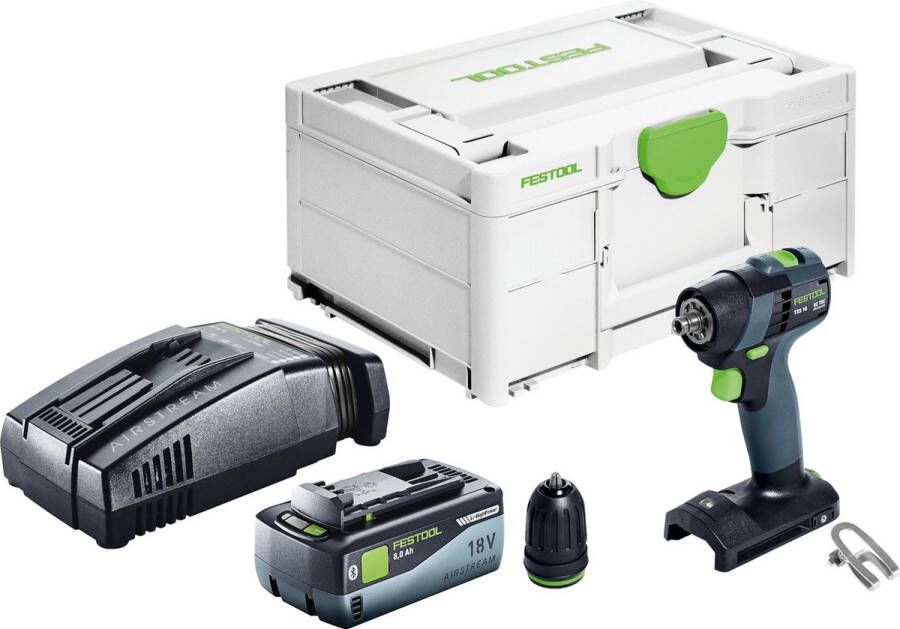 Festool TXS 18-Basic accuschroefboormachine 18 V 40 Nm borstelloos + 1x accu 8.0 Ah + snellader + systainer