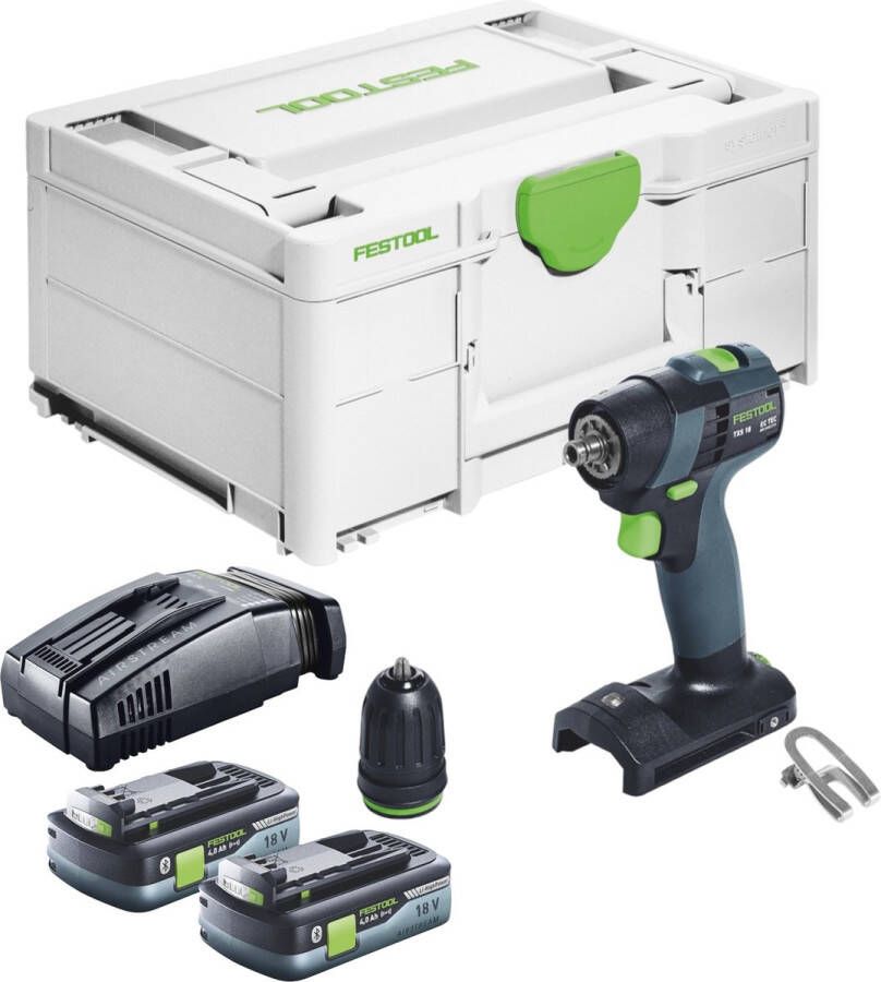Festool TXS 18-Basic accuschroefboormachine 18 V 40 Nm borstelloos ( 576894 ) + 2x accu 4.0 Ah + snellader + systainer