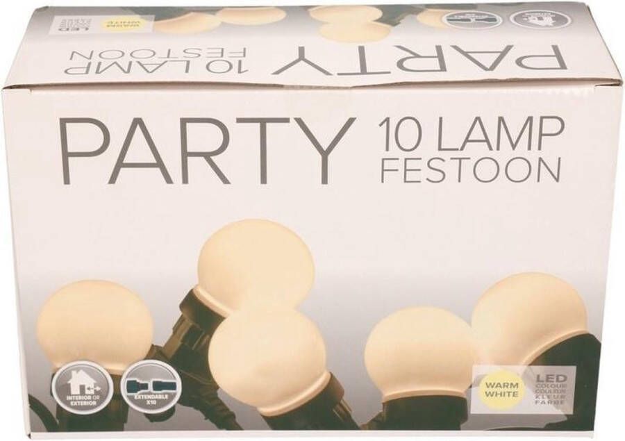 Shoppartners Festoon buiten lichtsnoer 5 meter met warm witte LED lampjes Lichtsnoer voor buiten