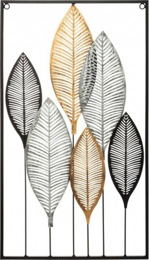 Ffa 2020 Blad metalen wanddecoratie 37 x 65 cm Multicolor