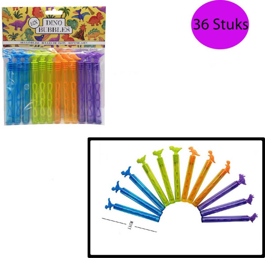 FG LG 36x Bellenblaas Mini Dinosaurus 10 Cm Dino Traktatie voor Kinderen Uitdeelcadeautjes