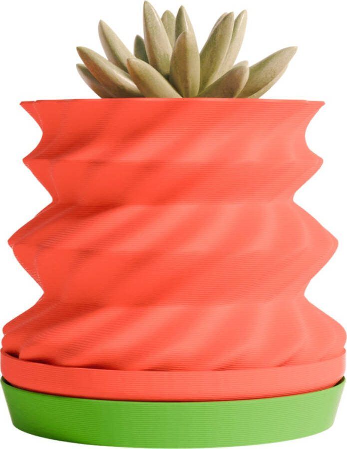 Fiastra Sforzesco bloempot met Waterreservoir schotel 17 x 17 x 17 cm