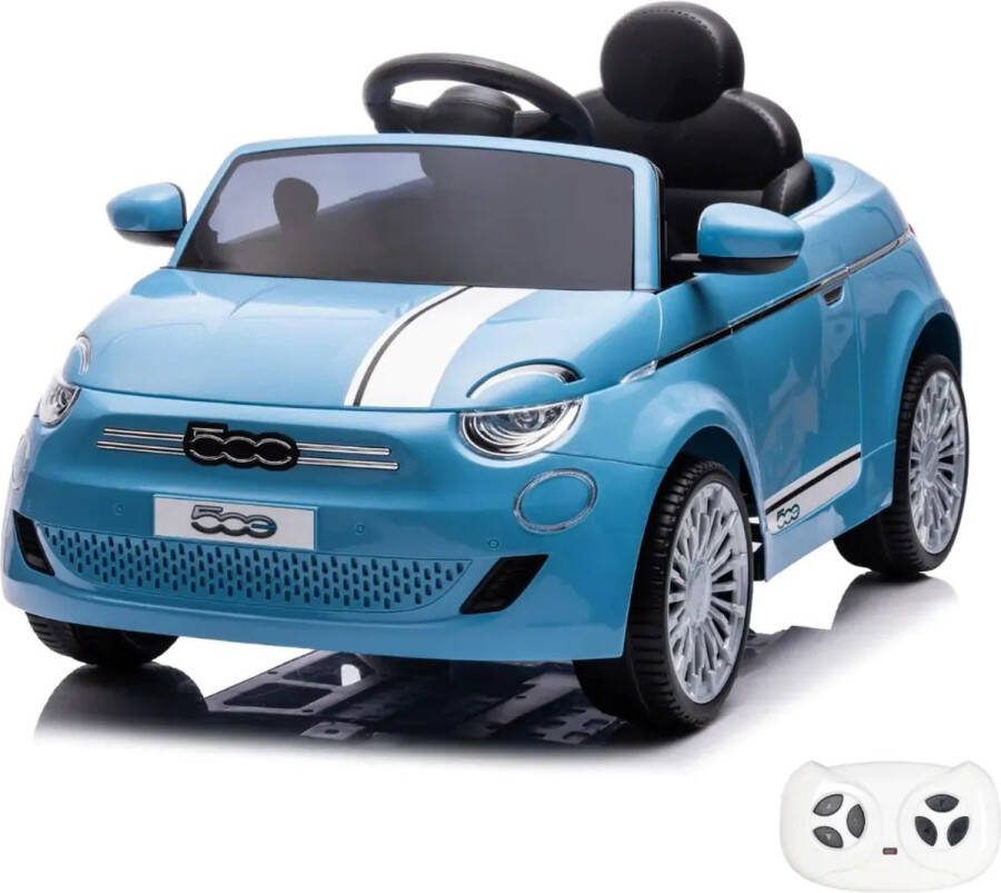 Fiat 500e Elektrische Kinderauto 1 tot 5 jaar Leder zitje Blauw
