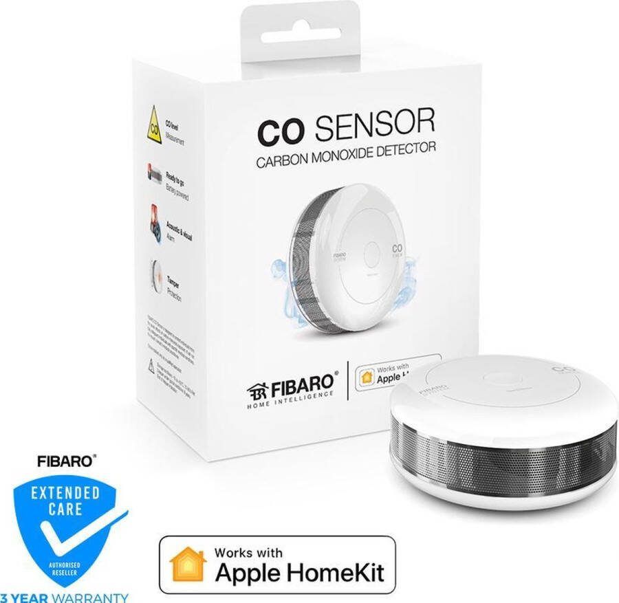 Fibaro CO Sensor Geschikt voor Apple HomeKit Slimme koolmonoxidemelder