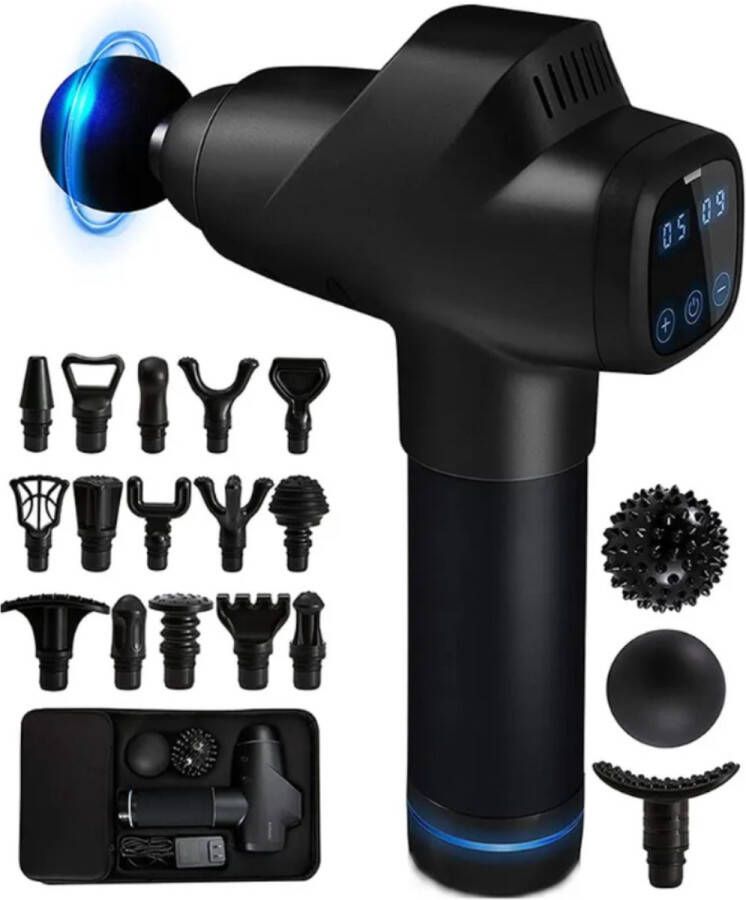 Fidence Massage gun Professioneel Massage apparaat 17 opzetstukken 30 standen Sport & Relax Massage Inclusief Opbergkoffer