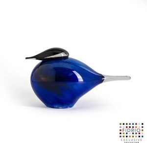 Fidrio Design Beeld Duck XXL BLUE LAGOON glas mondgeblazen diameter 30 cm