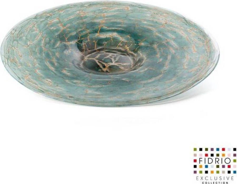 Fidrio Design bord Plate DARK OCEAN glas mondgeblazen diameter 45 cm