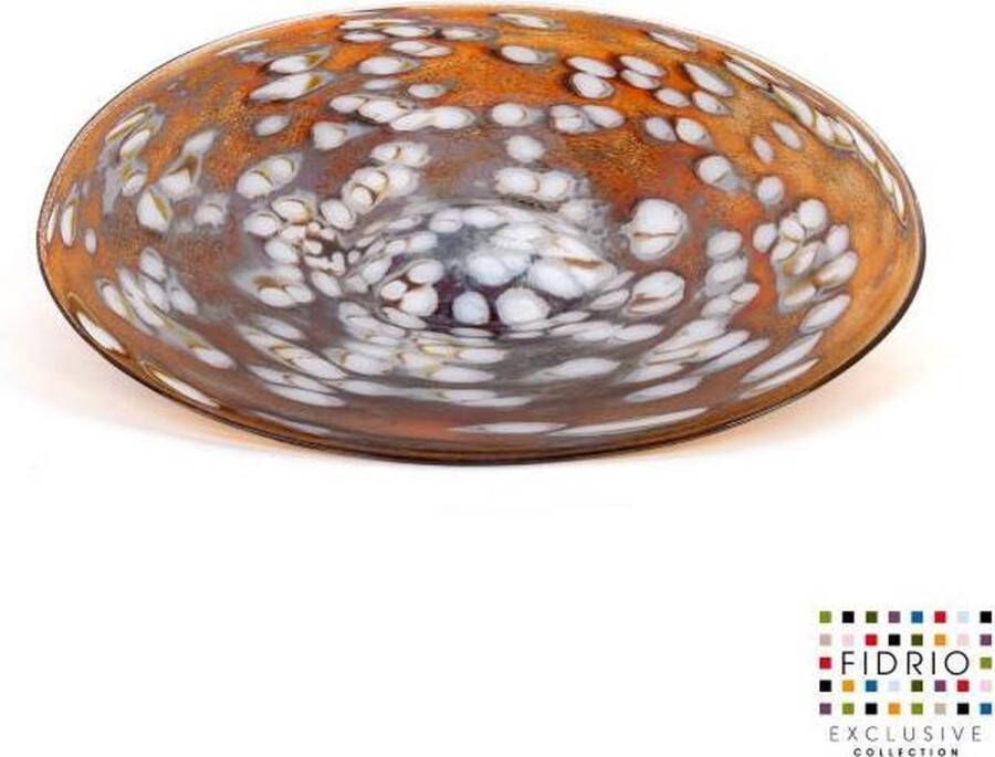 Fidrio Design bord Plate HAZEL Bloemenvaas glas mondgeblazen diameter 45 cm