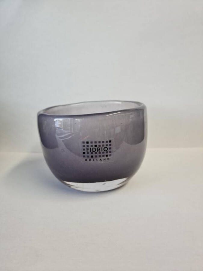 Fidrio Design Candleholder PURRPLE glas mondgeblazen diameter 9 cm hoogte 7 cm