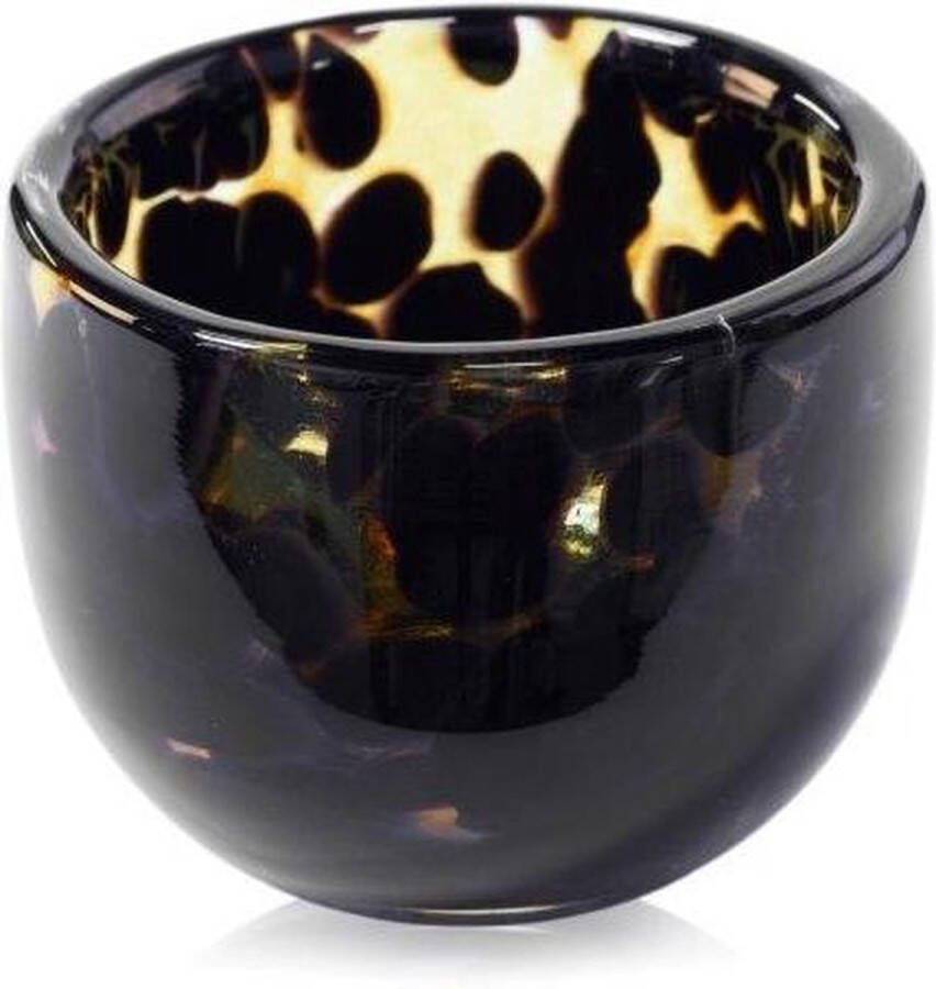 Fidrio Design kaarshouder Candleholder LEPPARD glas mondgeblazen diameter 9 cm hoogte 7 cm