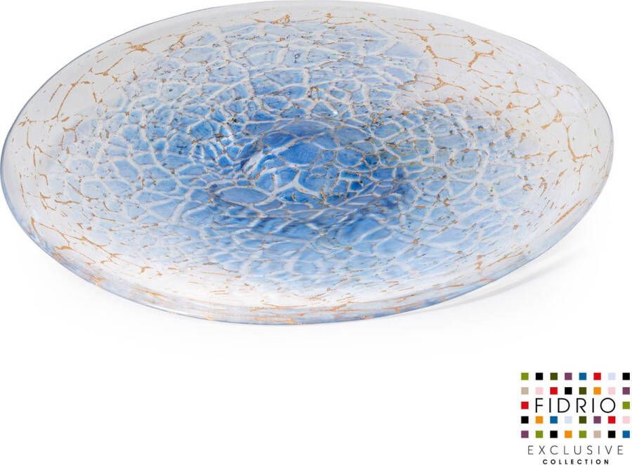 Fidrio Design Schaal Plate Diam GOLDEN WIRE glas mondgeblazen diameter 45 cm