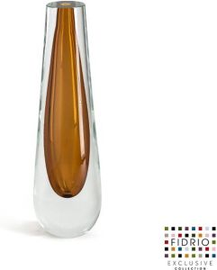 Fidrio Design vaas Amber MASSIVE glas mondgeblazen bloemenvaas hoogte 50 cm