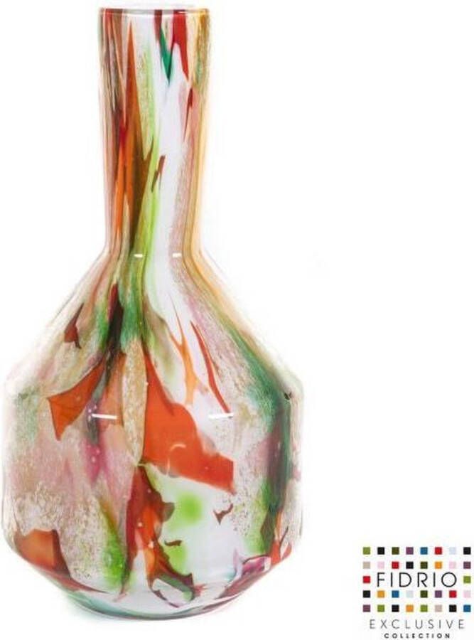 Fidrio Design vaas Benito large MIXED COLOURS glas mondgeblazen bloemenvaas hoogte 35 cm
