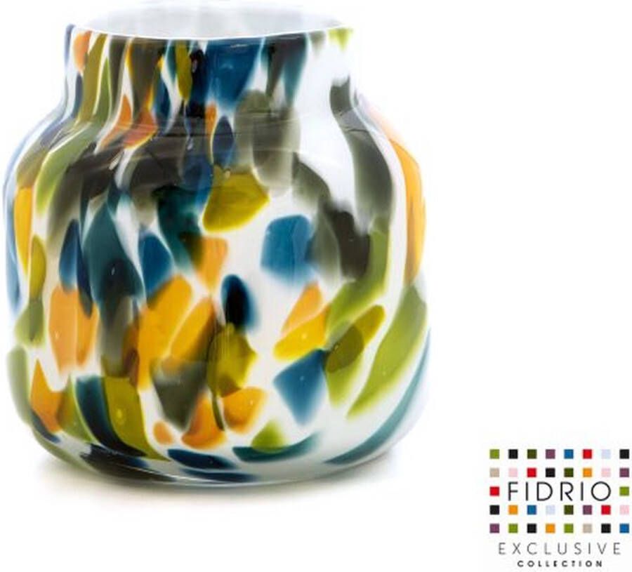 Fidrio Design Vaas Bloom COLORI glas mondgeblazen bloemenvaas hoogte 15 cm