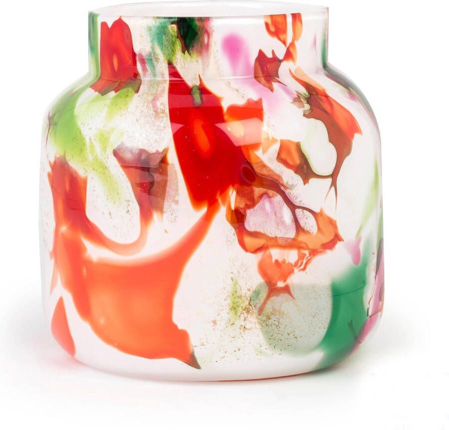 Fidrio Design vaas Bloom small MIXED COLOURS glas mondgeblazen hoogte 20 cm