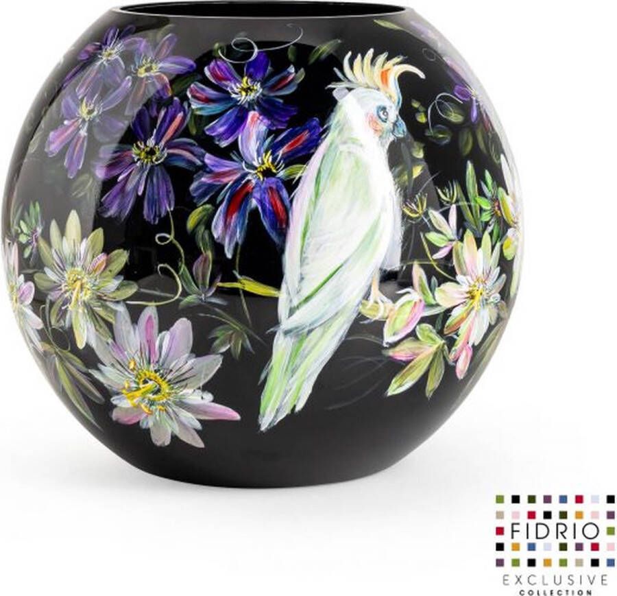 Fidrio Design Vaas Bolvase HANDPAINTED glas mondgeblazen bloemenvaas diameter 40 cm