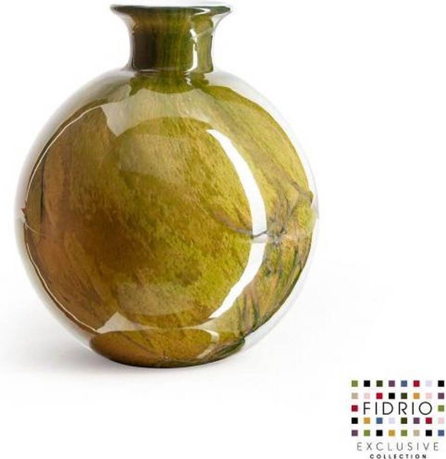 Fidrio Design vaas Bolvase URBAN GREEN glas mondgeblazen bloemenvaas diameter 19 cm