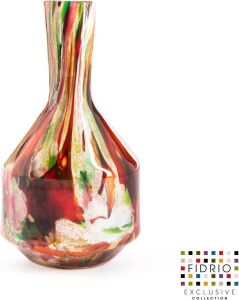 Fidrio Design vaas Bottle benito small MIXED COLOURS glas mondgeblazen bloemenvaas hoogte 25 5 cm