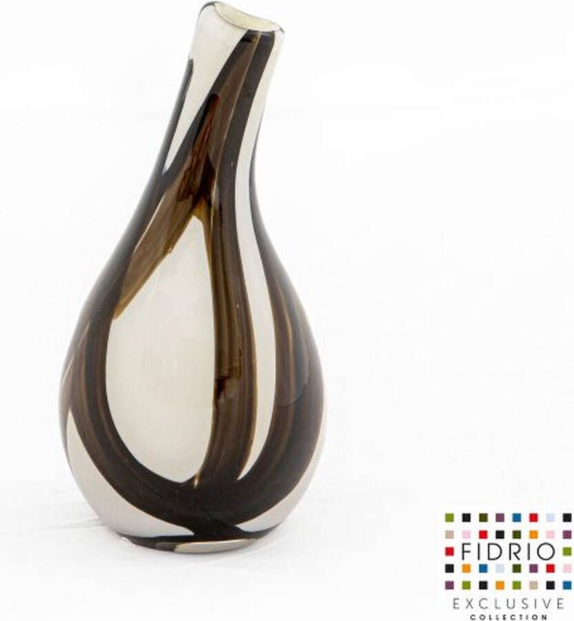 Fidrio Design Vaas Bottle Pisa BRUNO glas mondgeblazen bloemenvaas hoogte 18 cm