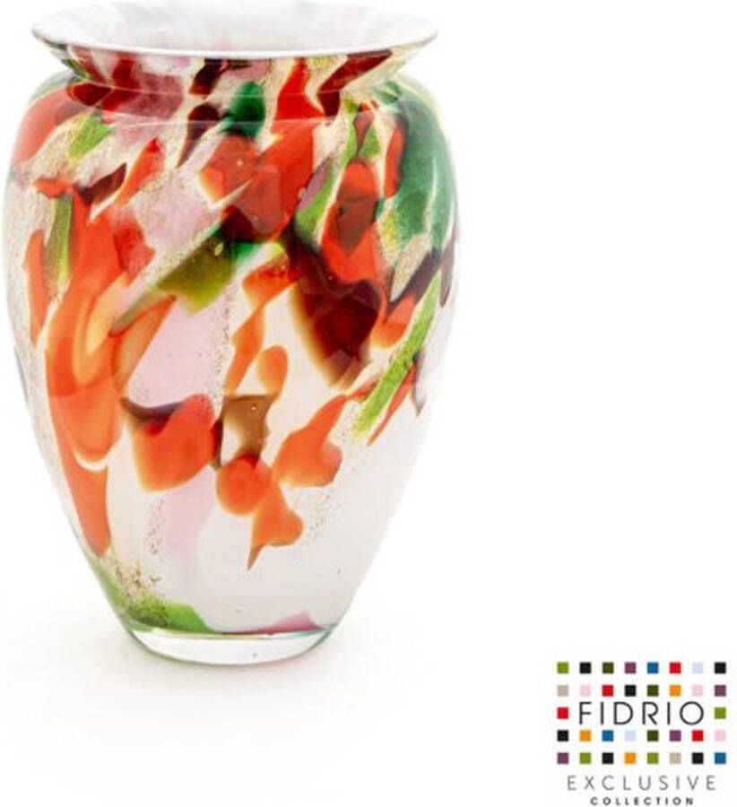 Fidrio Design Vaas Brindisi MIXED COLOURS glas mondgeblazen bloemenvaas hoogte 22 cm