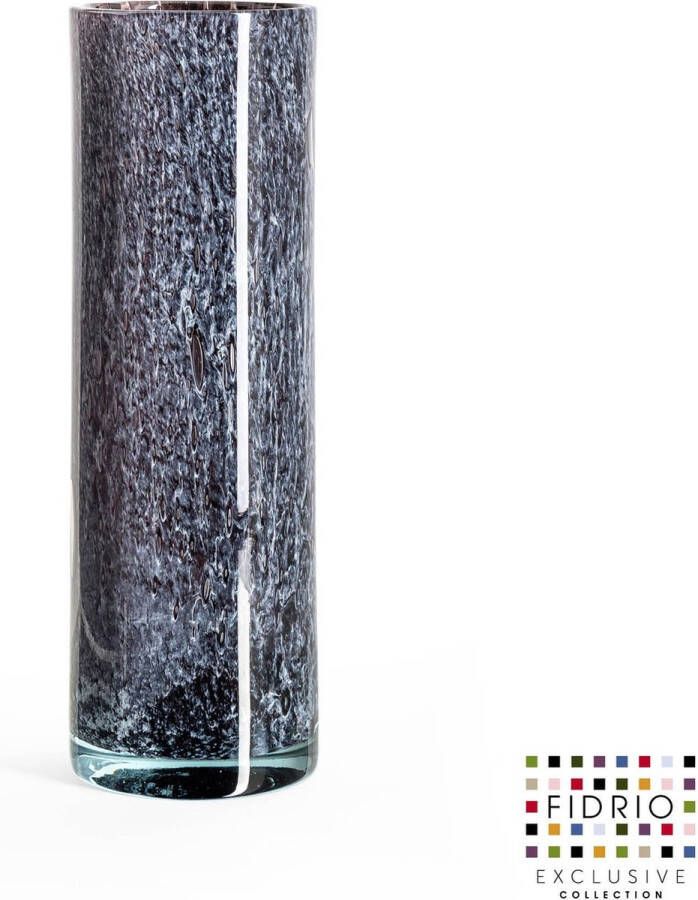 Fidrio Design Vaas Cilinder BLACK FOREST glas mondgeblazen bloemenvaas diameter 12 cm hoogte 38 cm